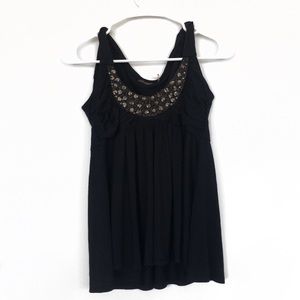 NWT || Hazel Black / Gold Embellished Tank Top